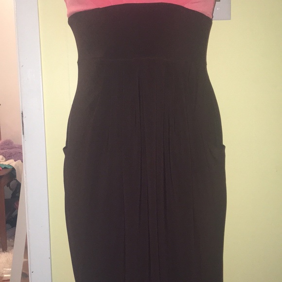 Coral and Chocolate Brown Bisou Bisou  Dress - Picture 4 of 8